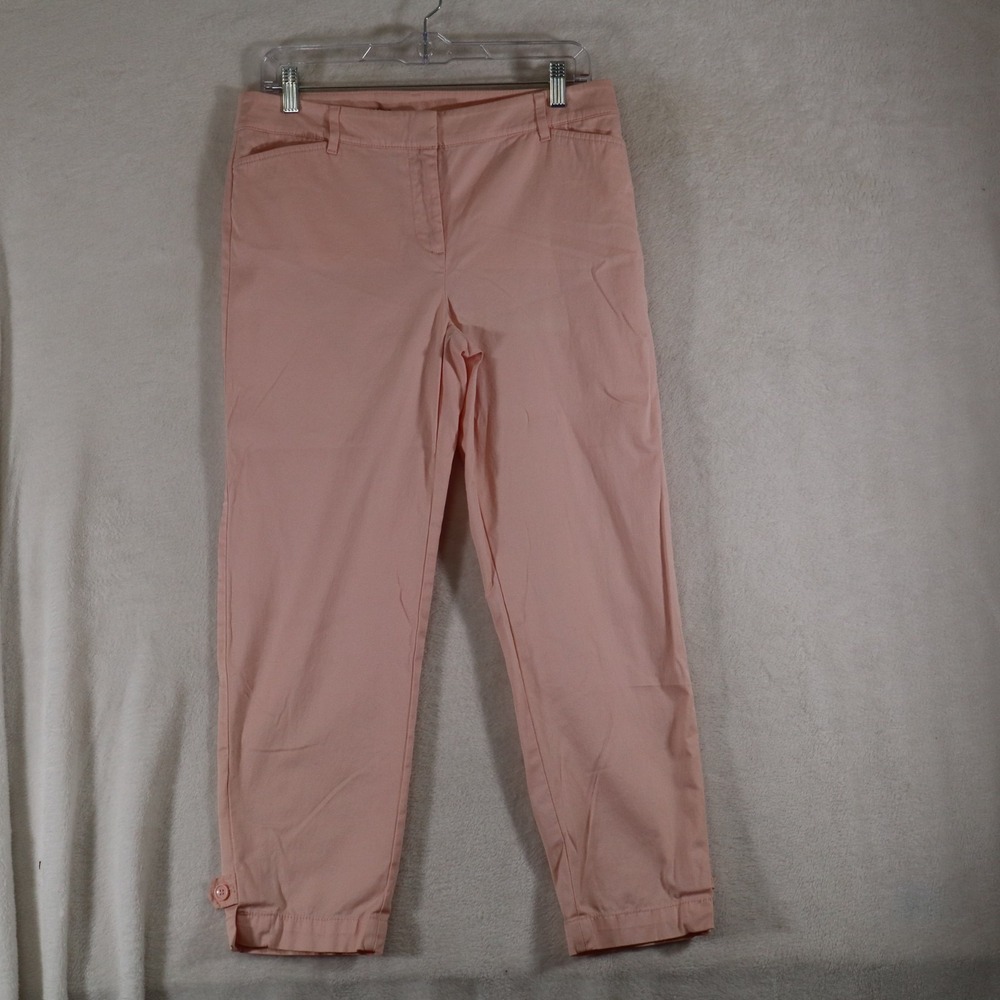 Talbots Perfect Crop Women's Size 4 Pink Cropped Pants Cuffed Ankle Career
